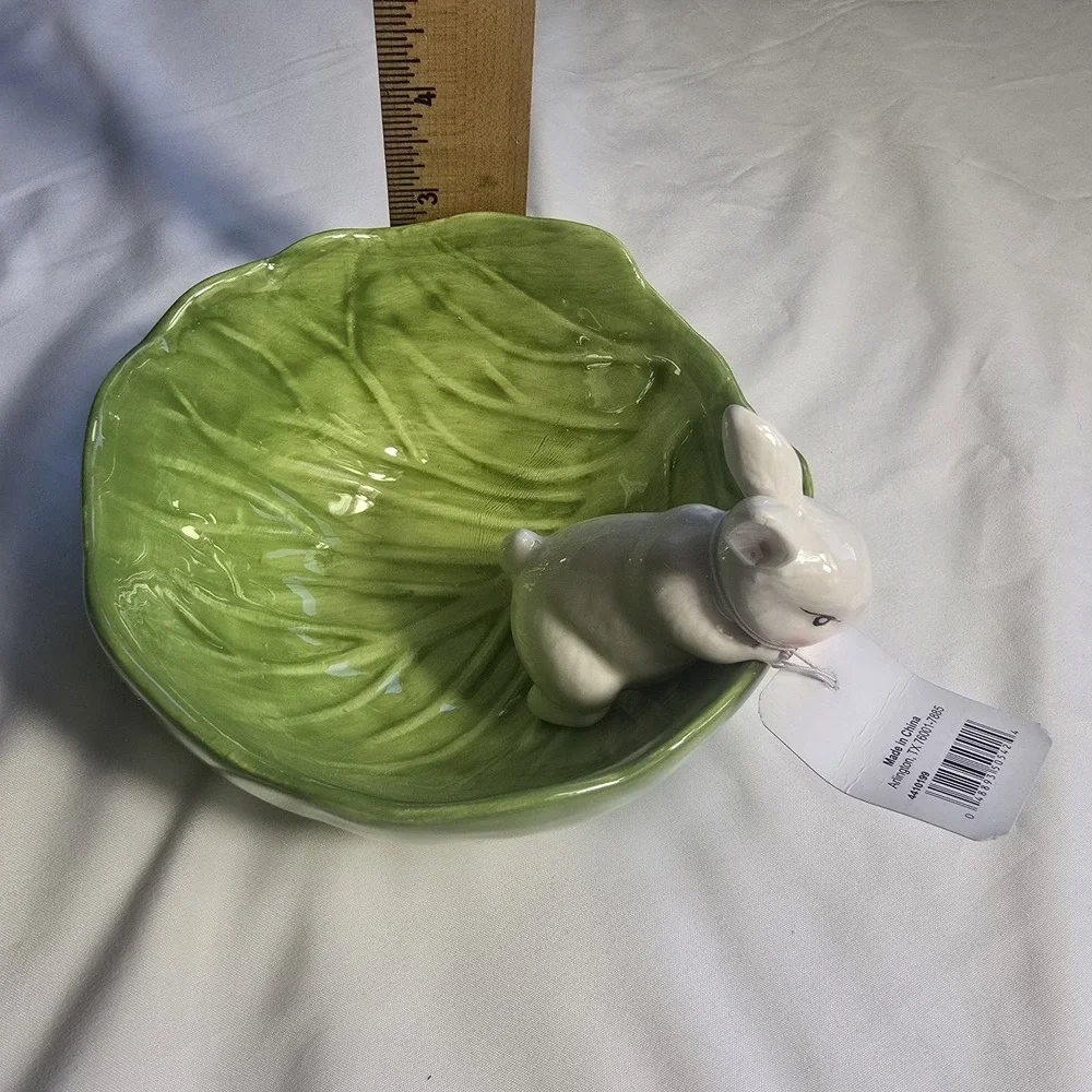 RAZ IMPORTS CARROT PATCH - CABBAGE BUNNY BOWL - 2 1/2